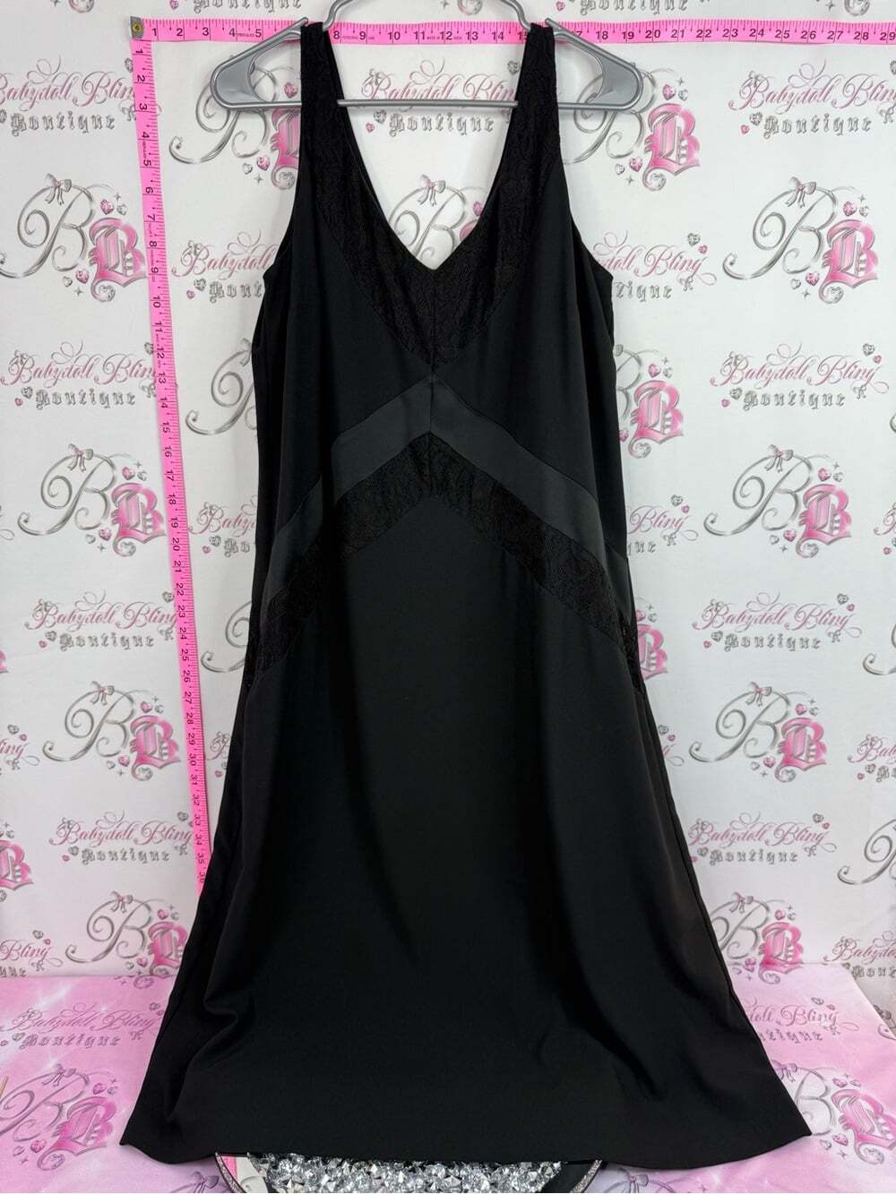 Michel Studio dress Lacie Black Lace-Trim Slip Chemise